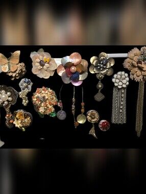handmade refrigerator magnets made from vintage jewelry and materials. Bohemian